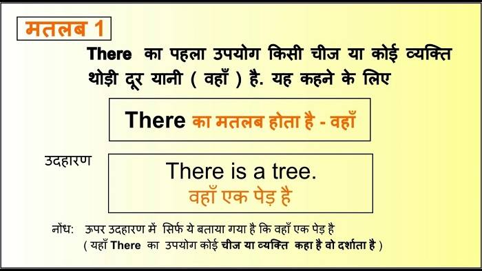 use of there in hindidgh